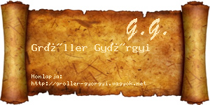 Gröller Györgyi névjegykártya